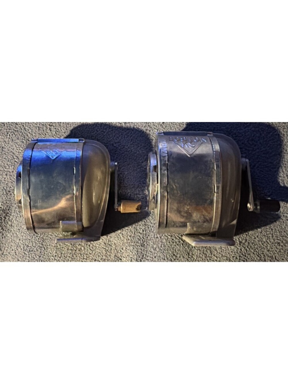 Vintage Boston KS Pencil Sharpener Hand Crank 8-Hole USA Made Lot Of 2